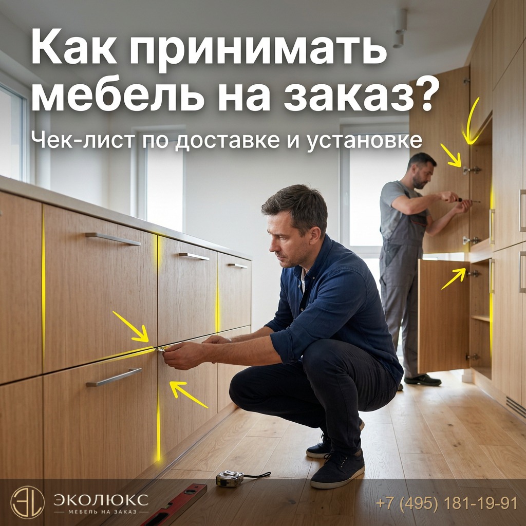 Как принять мебель на заказ: чек-лист при доставке и монтаже (геометрия, зазоры, кромка, фасады, регулировки)