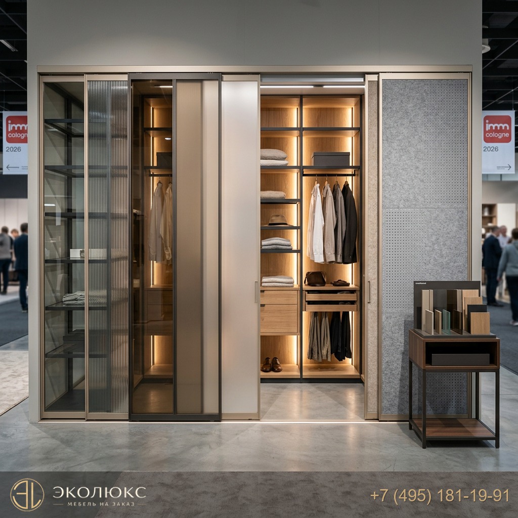 imm cologne 2026: как меняются шкафы-купе — профили, двери, стекло и акустические решения