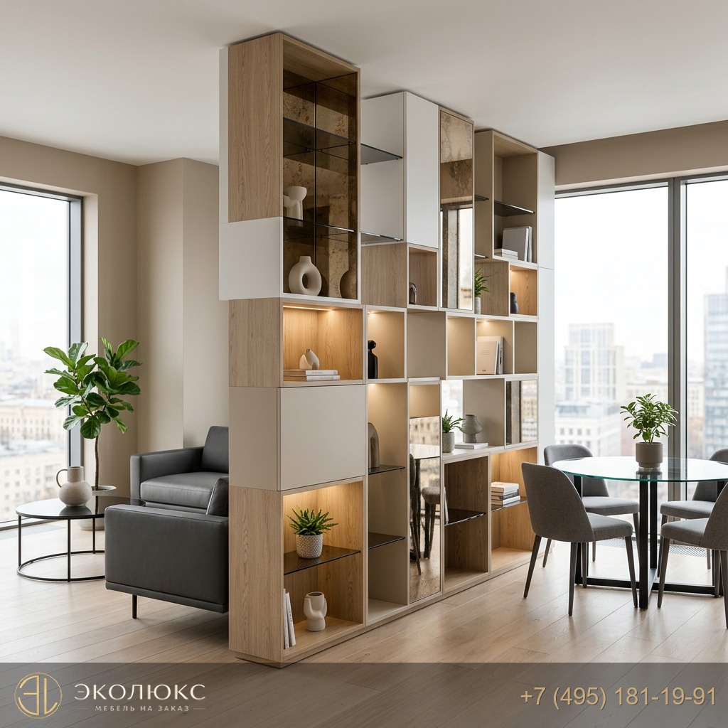 Современный стеллаж для зонирования Open Space